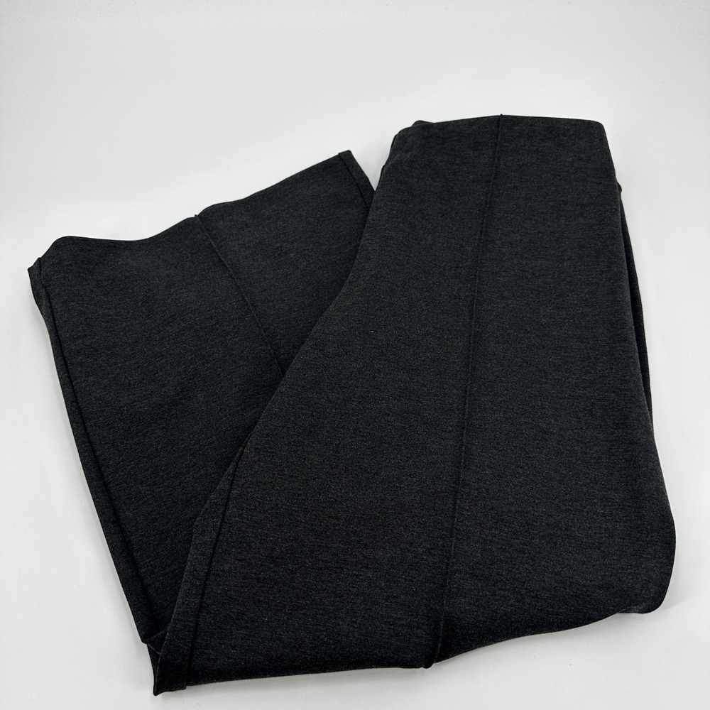 Chico's Charcoal Gray Wide Leg Pull On Seamed Pants Size 2 Regular 12R Trouser